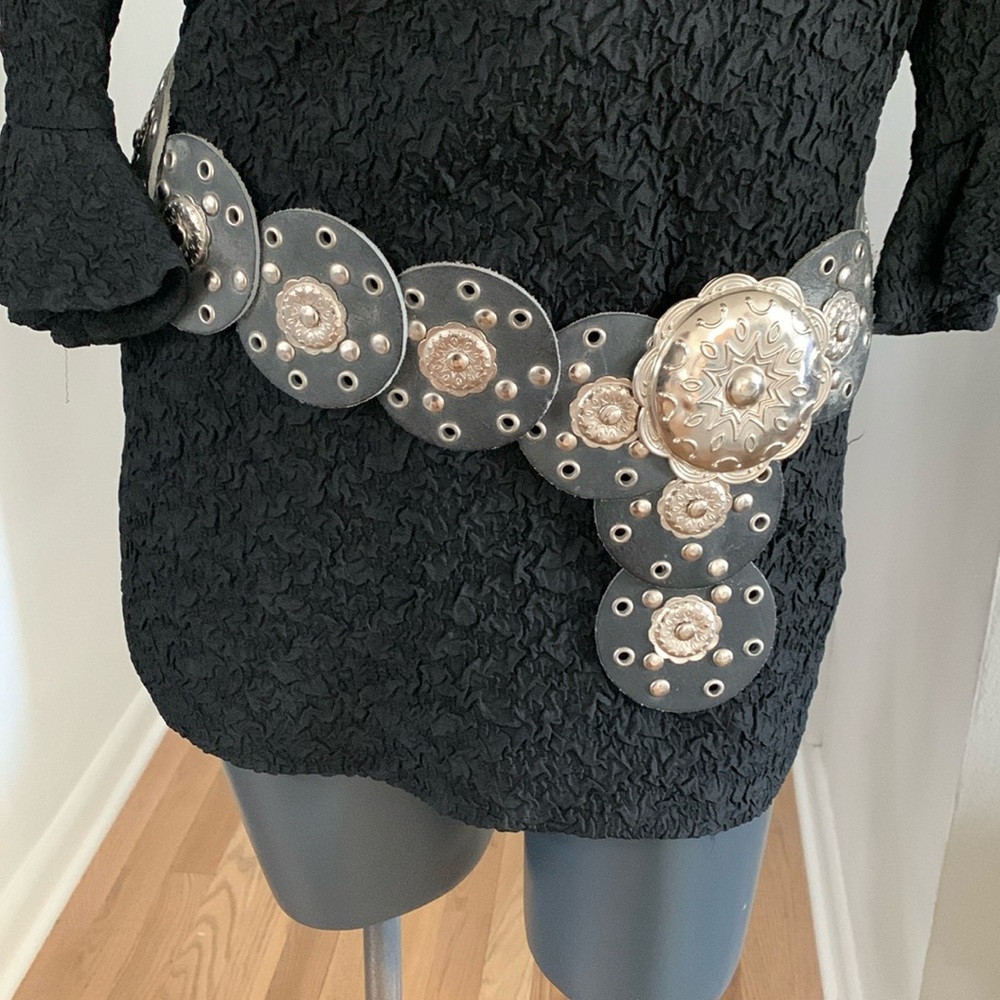 Vintage Moroccan Disc Belt with Silver Bucket